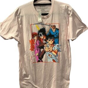 Yu Yu Hakusho Pink Short Sleeve Tee Anime Graphic Men’s Size Medium Casual